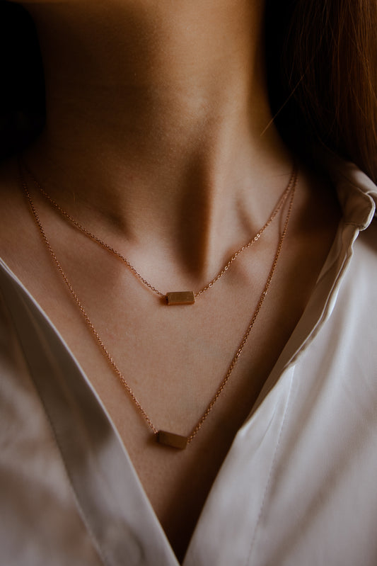 Strike a Pose Bar Layered Necklace | Rose Gold (14K)