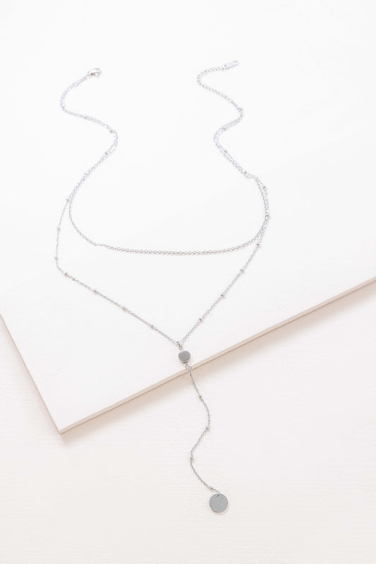 Good Wishes Layered Y-Chain Necklace | Silver