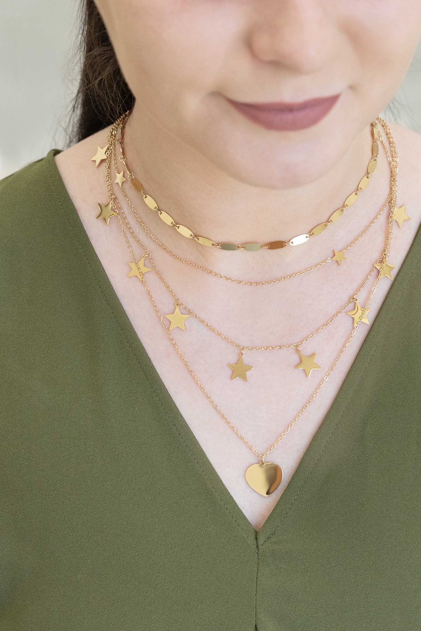 Star-Struck Choker Layered Necklace | Gold (14K)