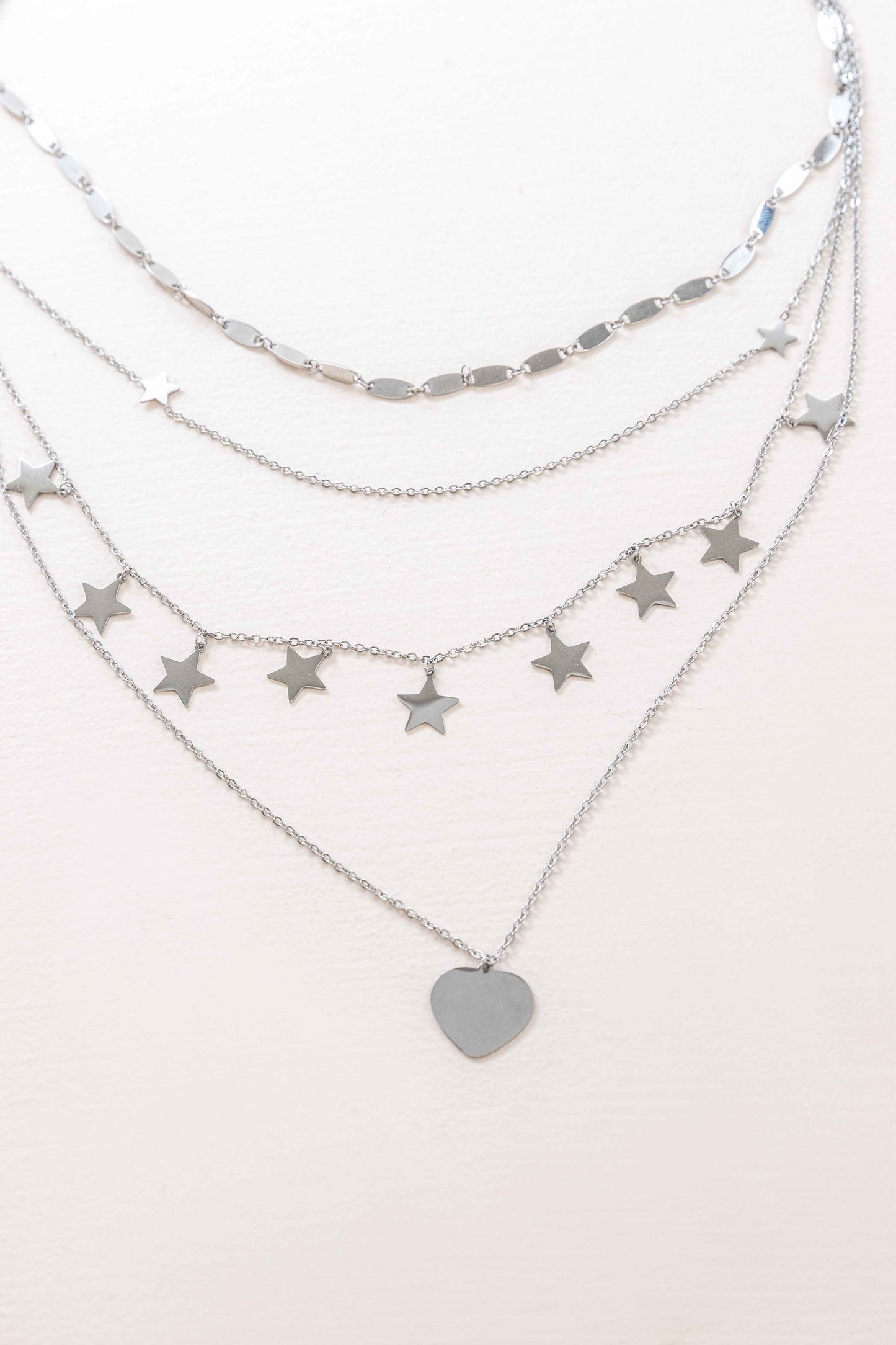 Star-Struck Choker Layered Necklace | Silver