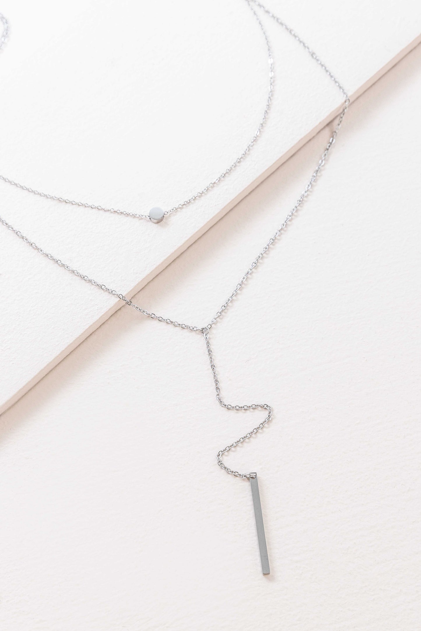 One and Only Layered Y-Chain Necklace | Silver