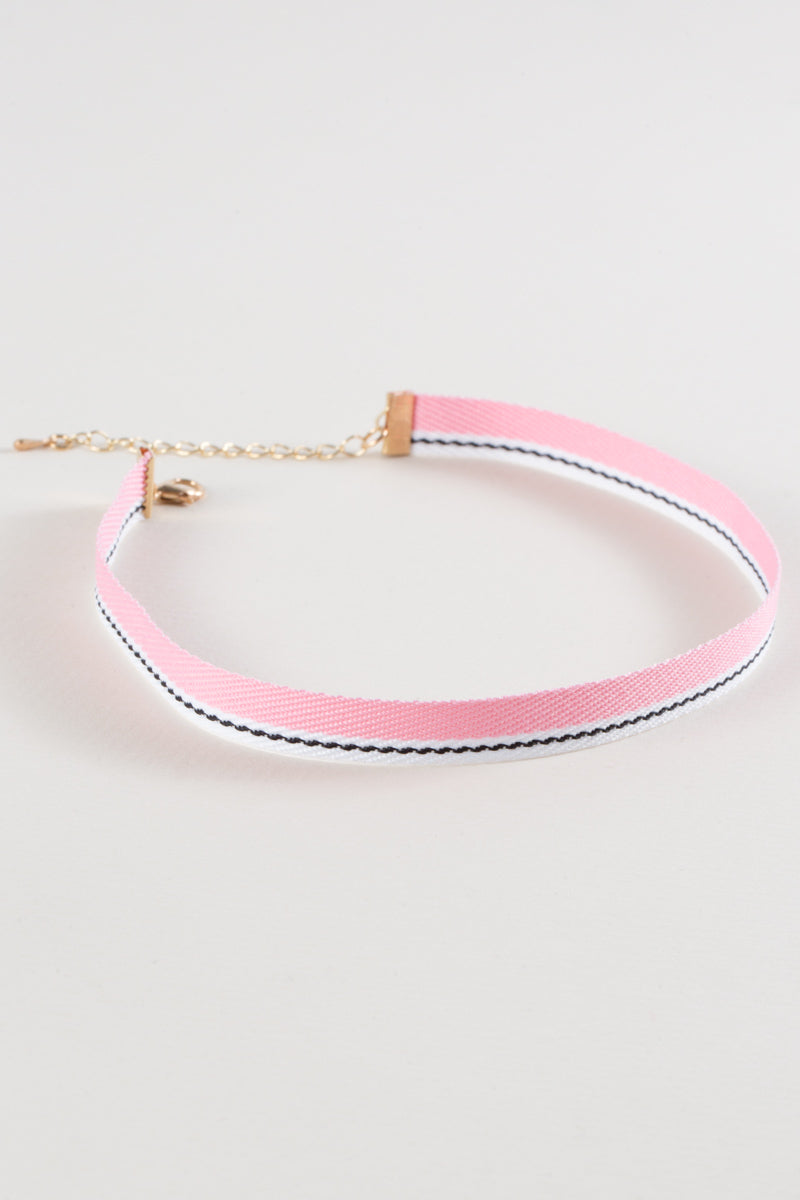 Nautical Stripe Choker | Pink (Thin)