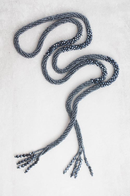 Beaded Rope Tie Necklace | Asteroid