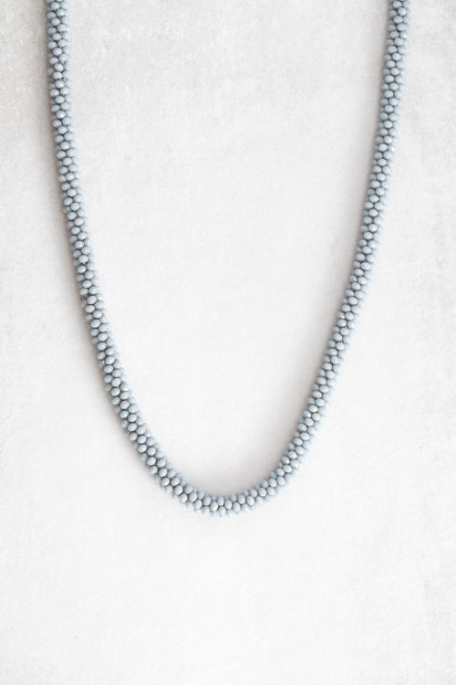 Rope Bead Necklace | Cool Gray