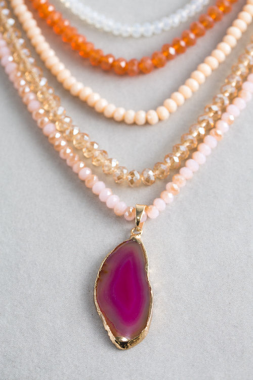 Stella Beaded Necklace | Orange