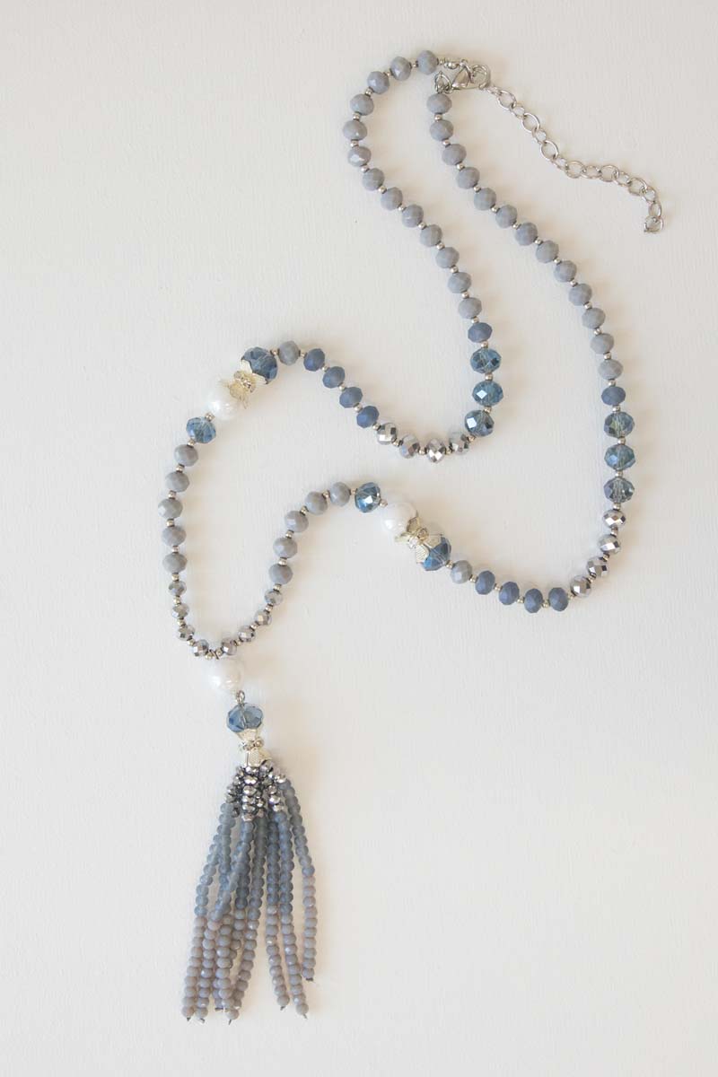 Abigail Beaded Necklace | Navy – Lovoda