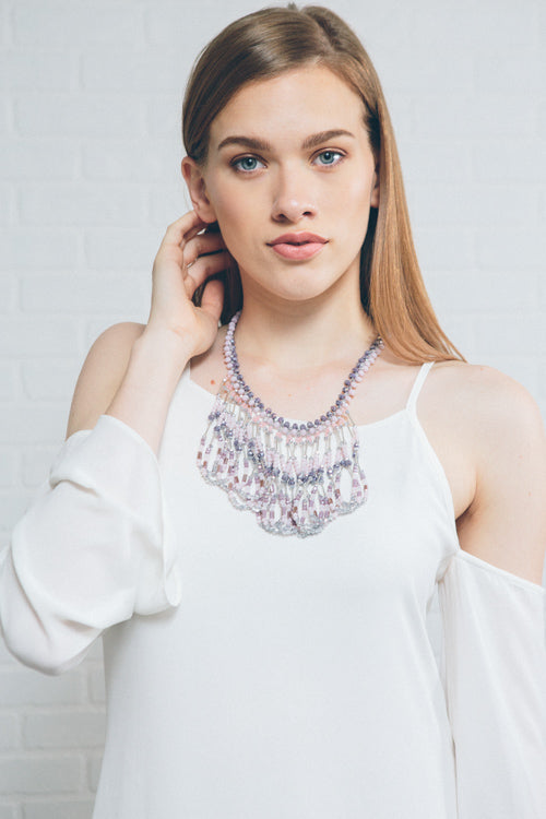 Ryleigh Beaded Bib | Lavender