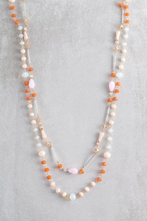 Khiara Beaded Necklace | Orange