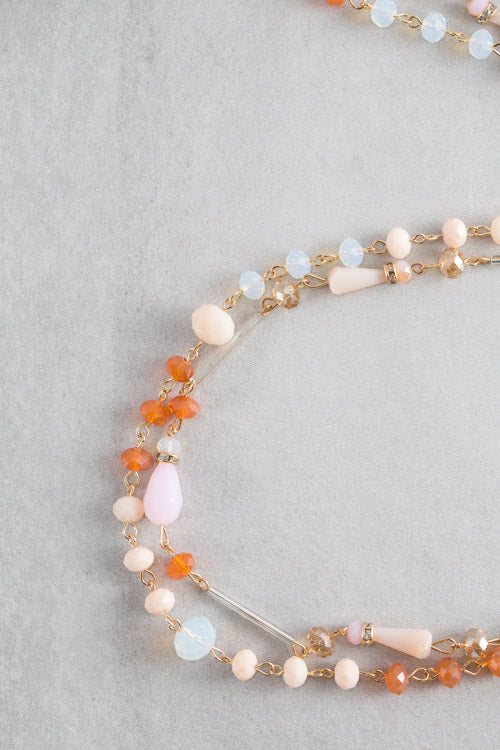 Khiara Beaded Necklace | Orange