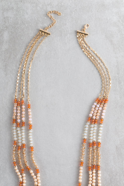 Nova Beaded Necklace | Orange