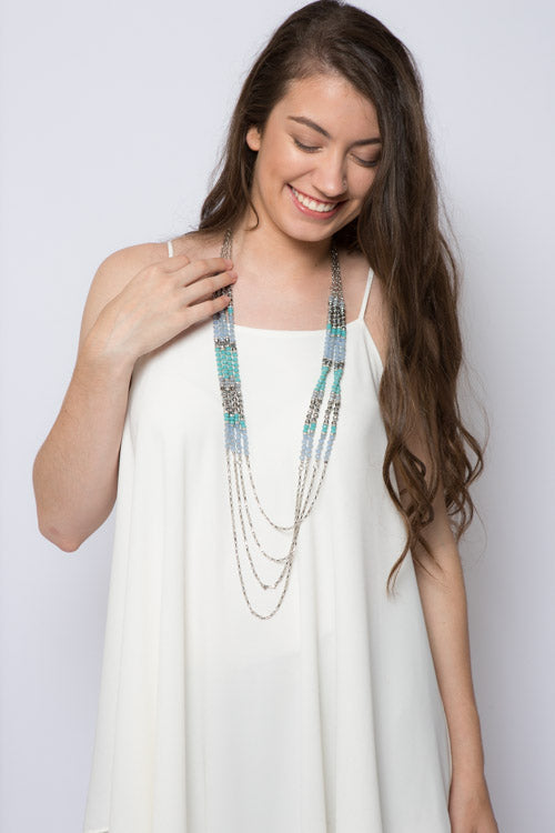 Nova Beaded Necklace | Blue