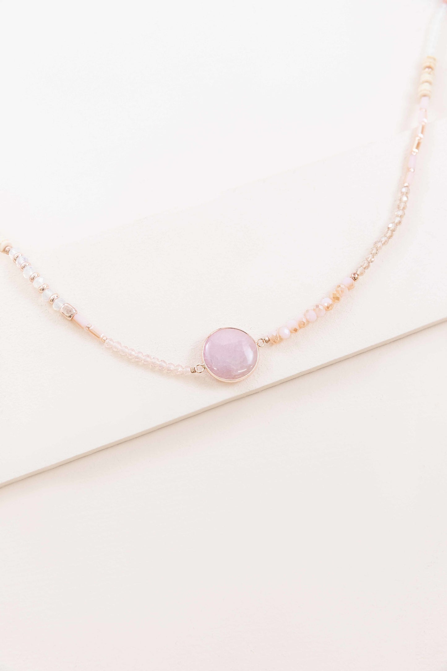 Serene Pastels Beaded Necklace | Pink