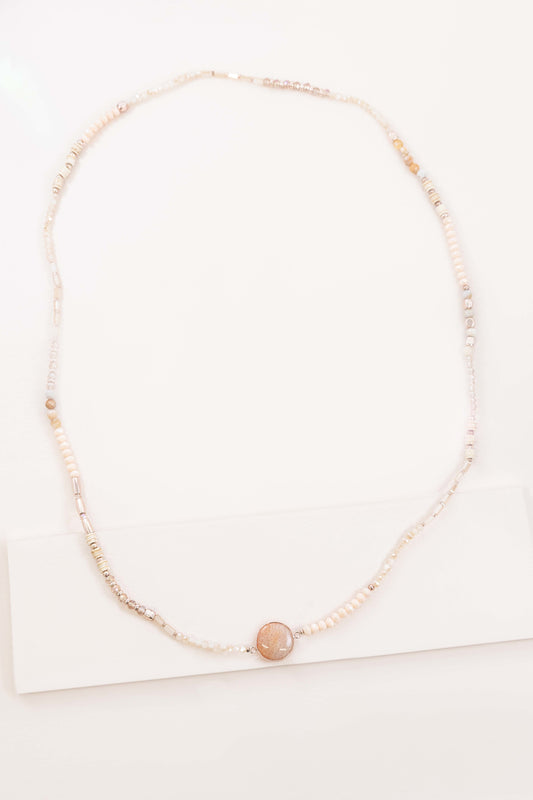 Serene Pastels Beaded Necklace | Peach