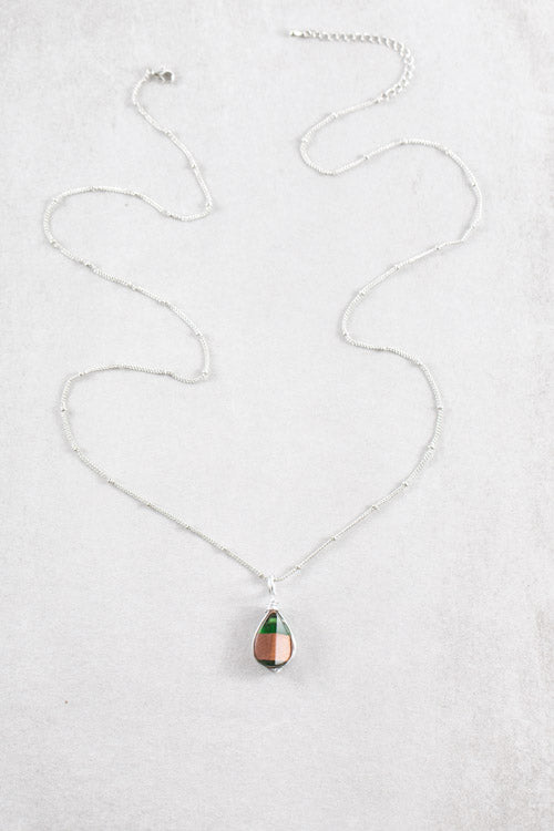 Woodstone Pendant | Emerald Drop