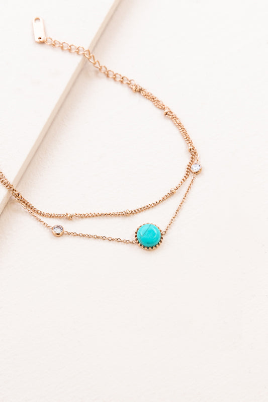 Globetrotter Stone Bracelet | Rose Gold (14K)
