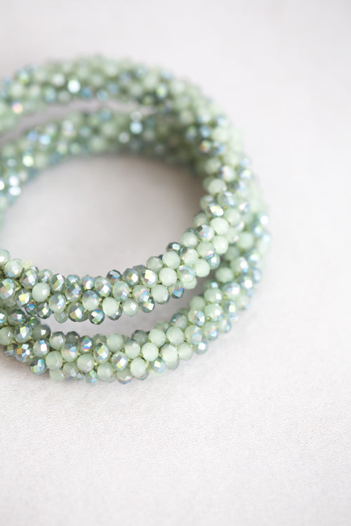 Beaded Rope Bracelet | Crystal Sage