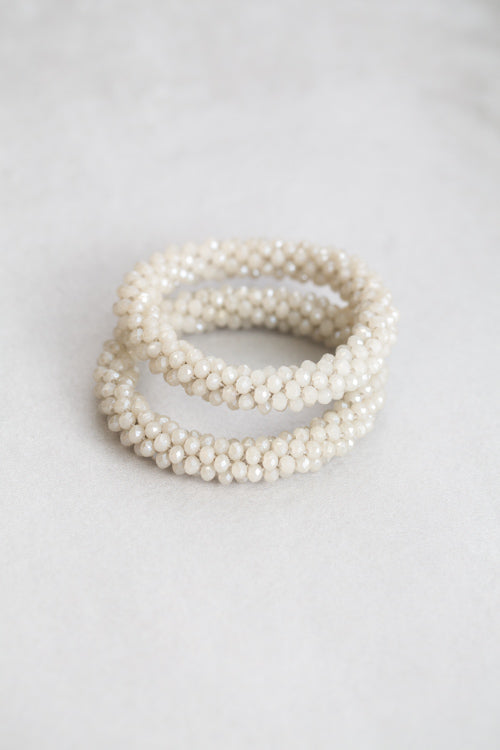 Beaded Rope Bracelet | Cream