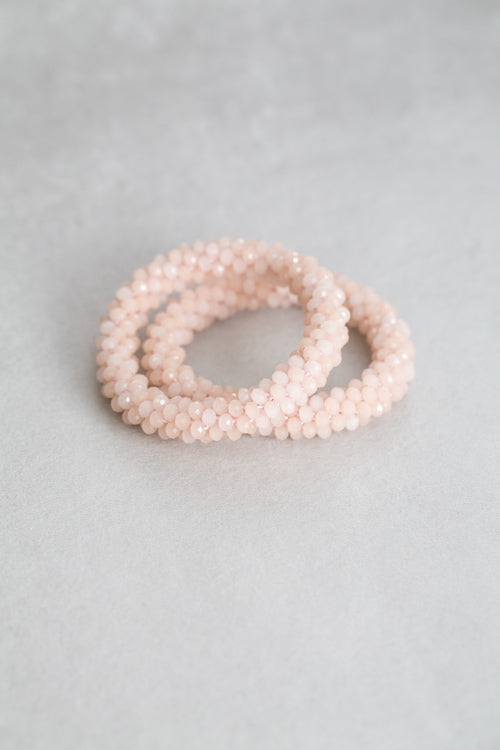 Beaded Rope Bracelet | Crystal Blush