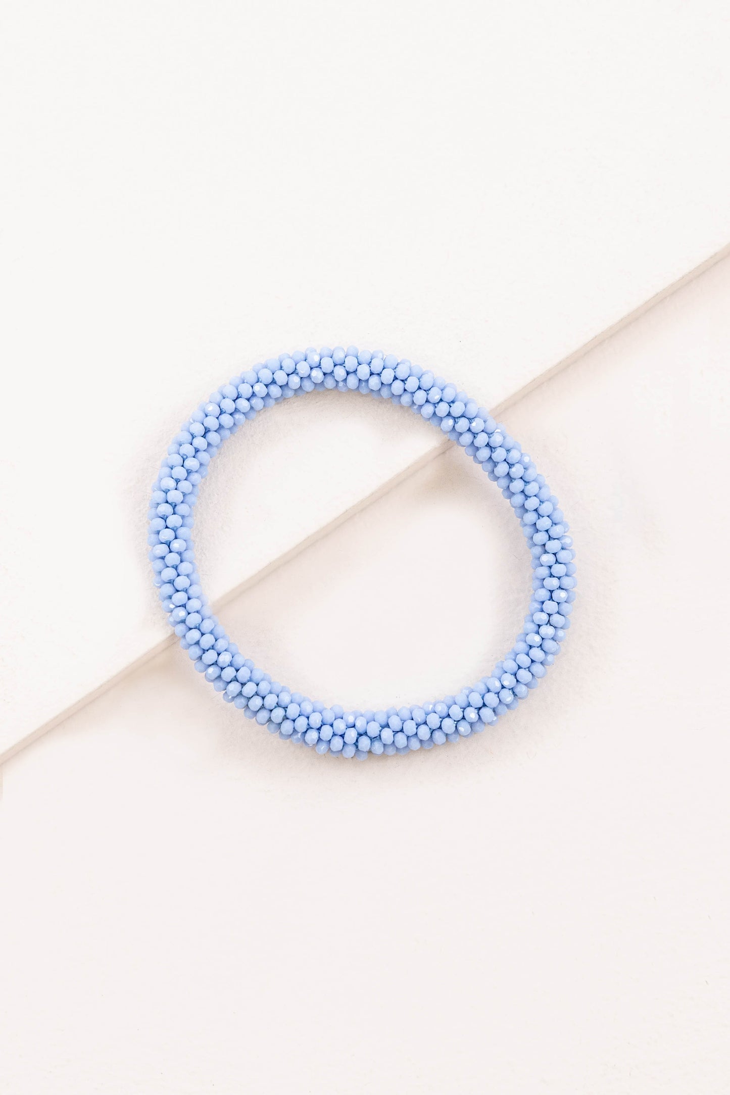 Thin Beaded Rope Bracelet | Sky Blue