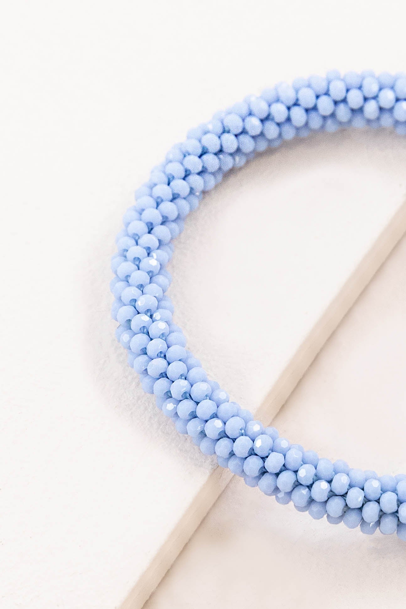 Thin Beaded Rope Bracelet | Sky Blue