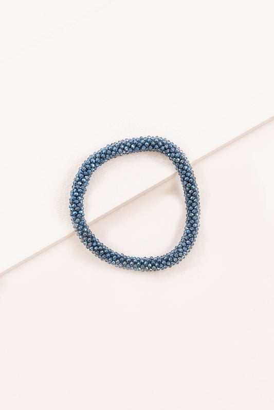 Thin Beaded Rope Bracelet | Ocean Blue