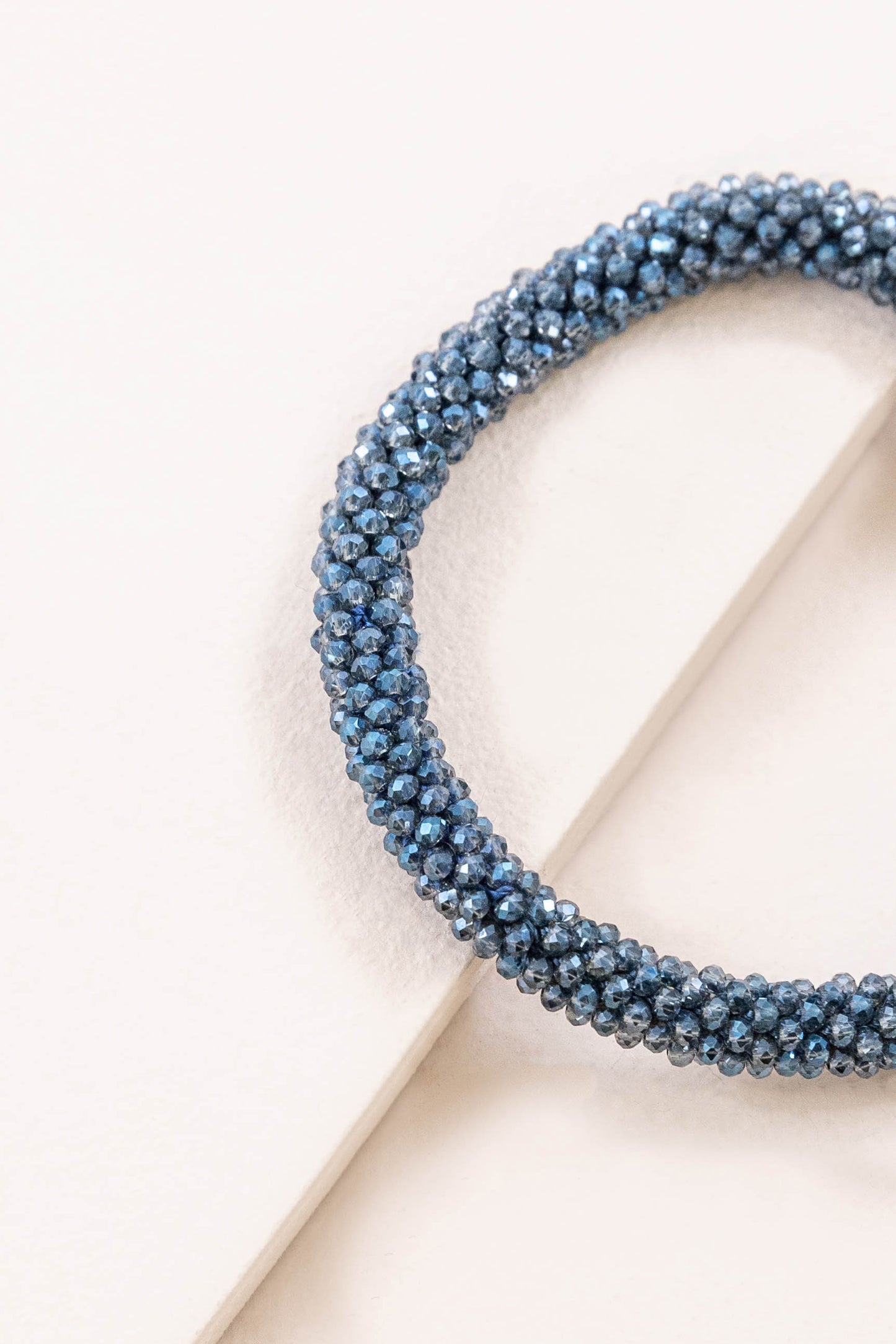 Thin Beaded Rope Bracelet | Ocean Blue