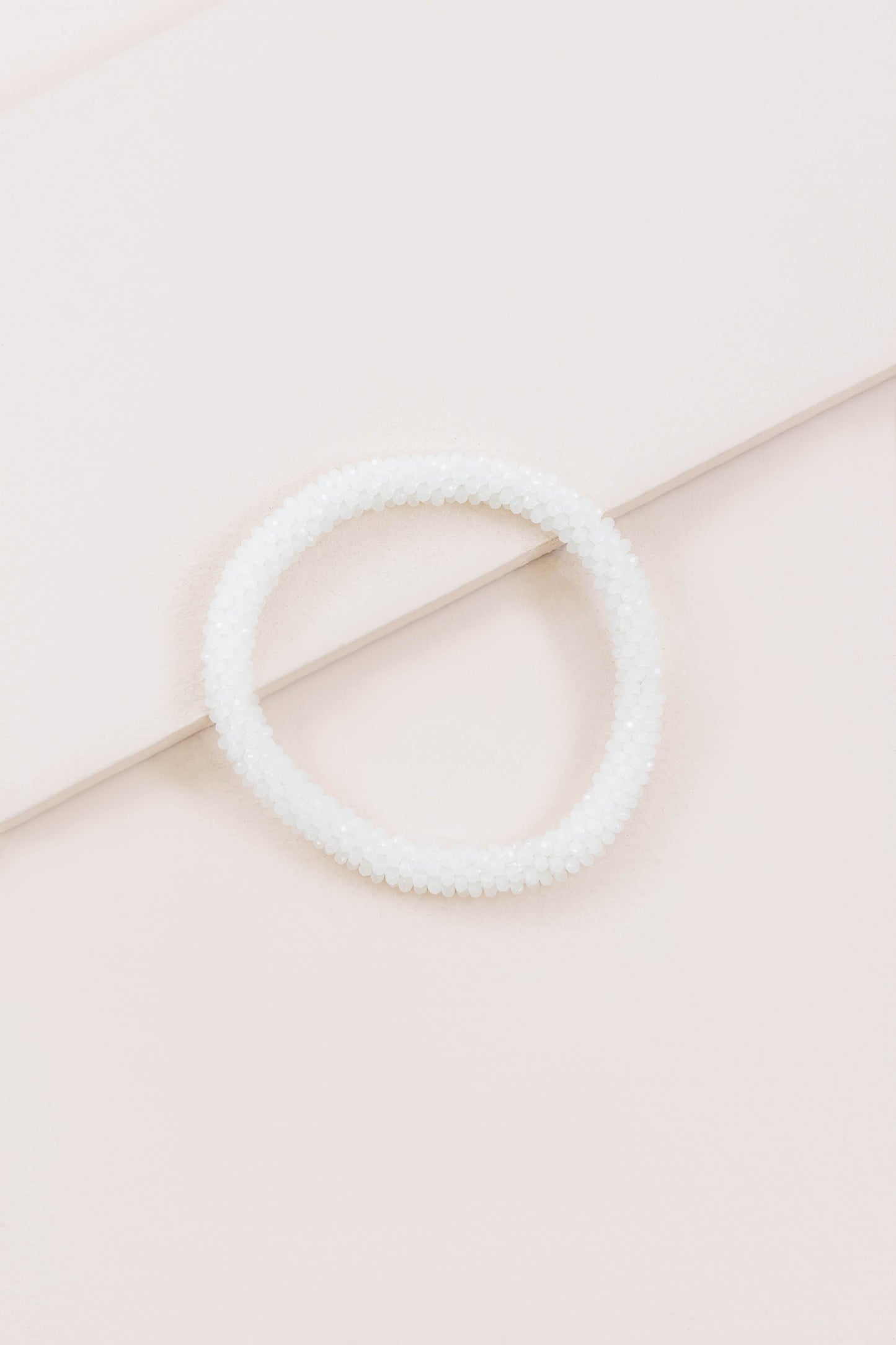 Thin Beaded Rope Bracelet | Snow