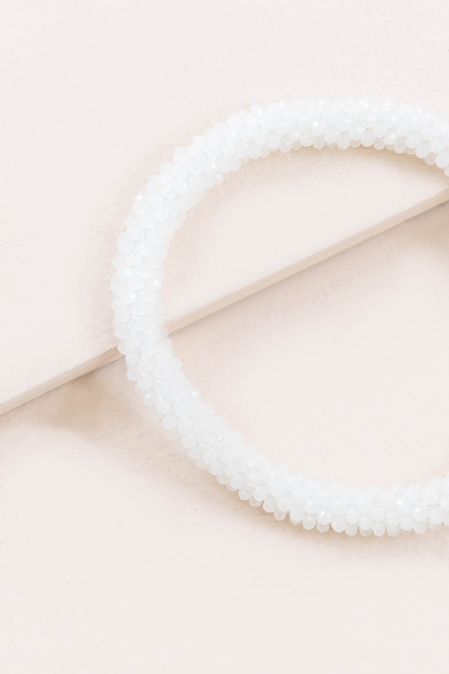 Thin Beaded Rope Bracelet | Snow