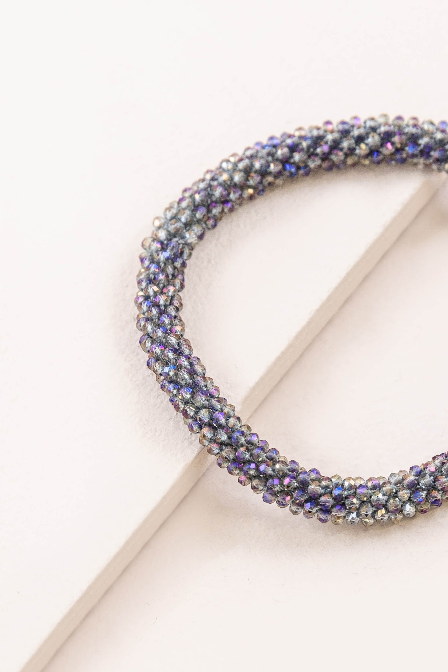 Thin Beaded Rope Bracelet | Orchid