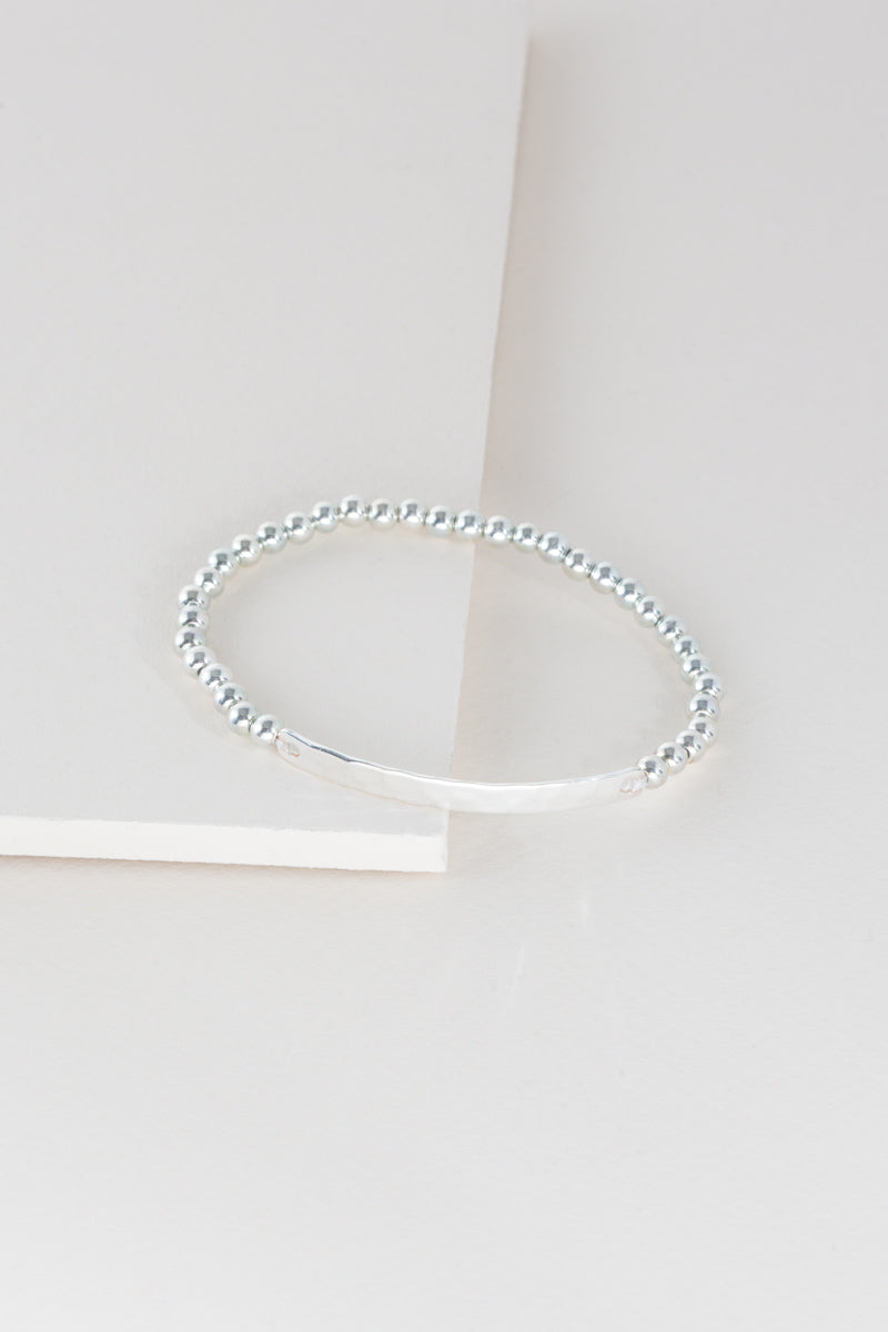 Beaded Plate Bracelet | Silver (sterl.)