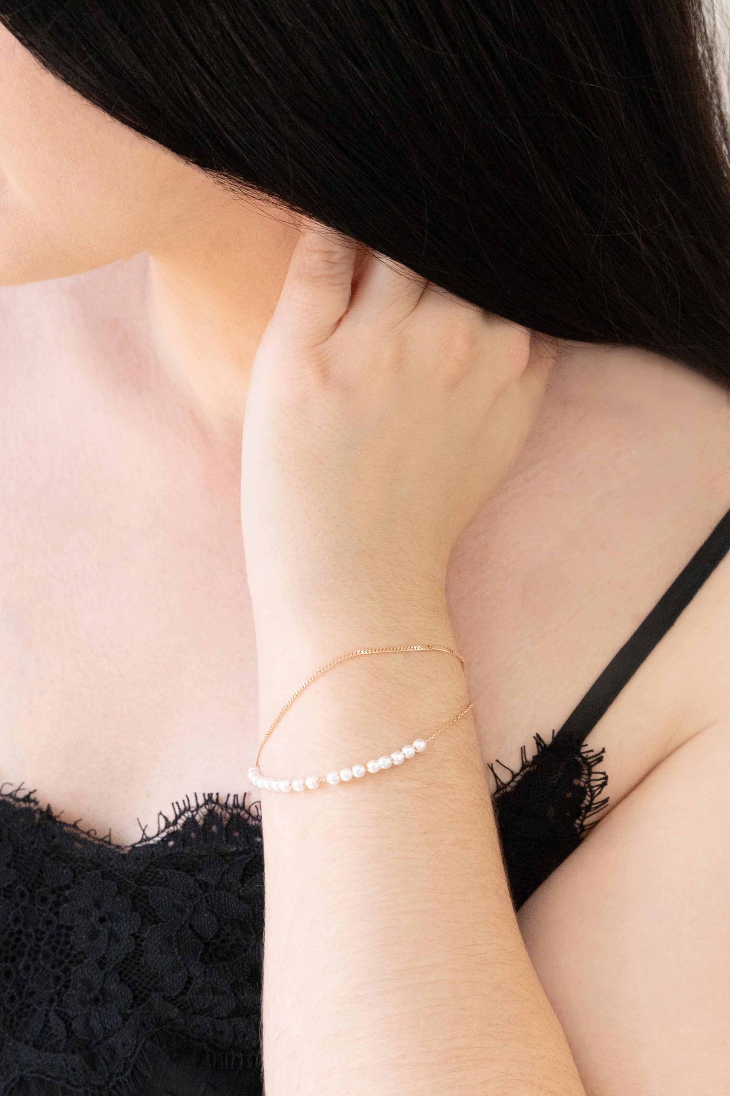 Pearlfect Layered Bracelet | Rose Gold (14K)