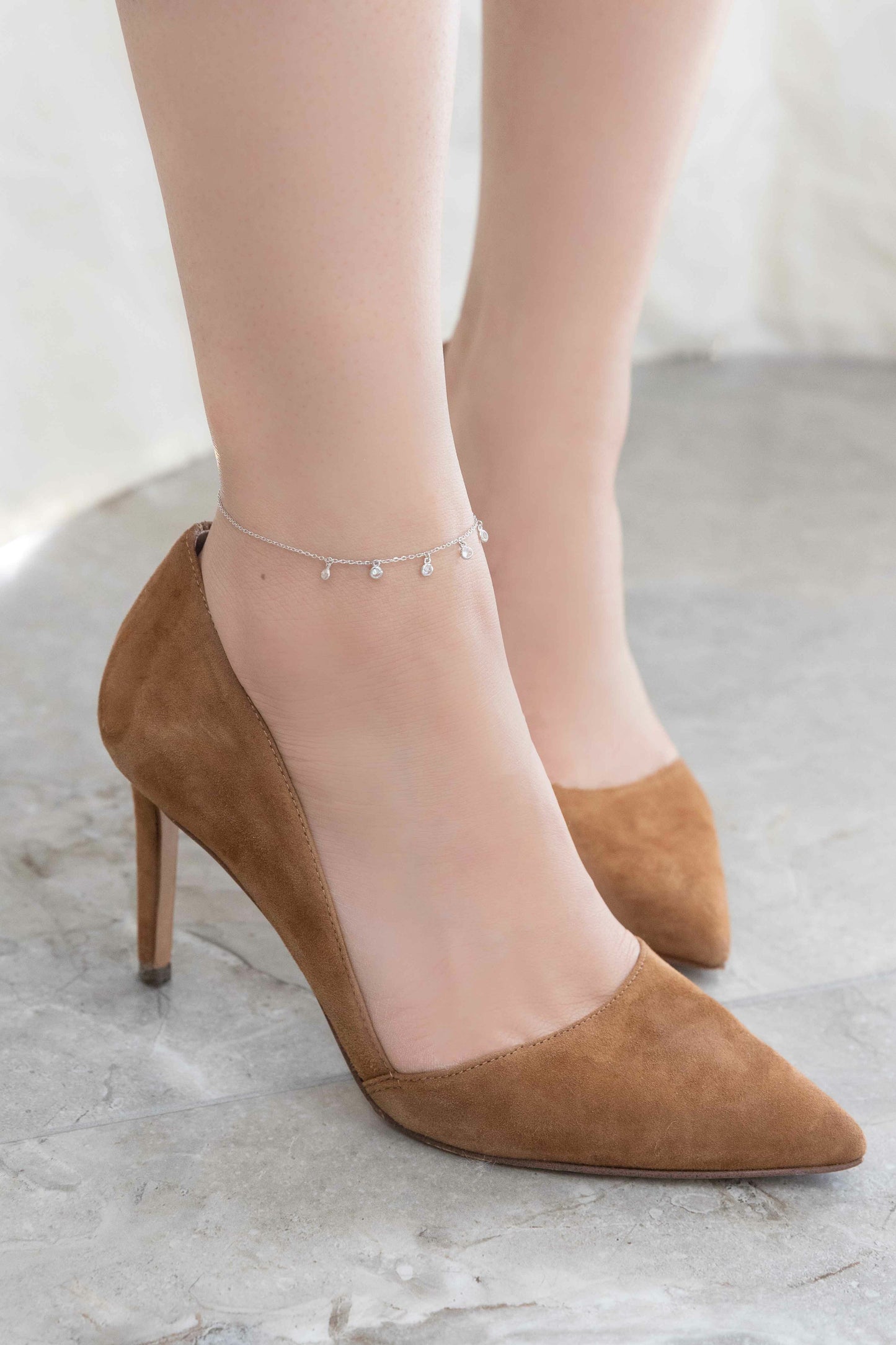 Falling Stone Anklet (sterl.)