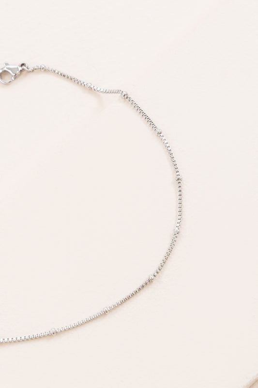 Mod Box Chain Anklet | Silver