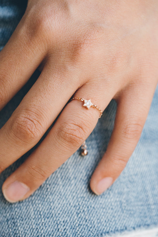 Delicate Bolo Charm Ring | Star
