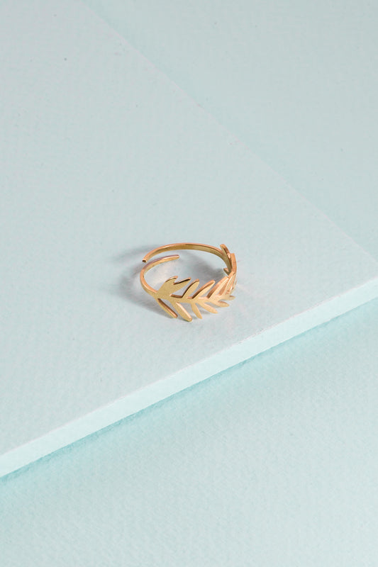 Polished Feather Ring | Gold (14K)