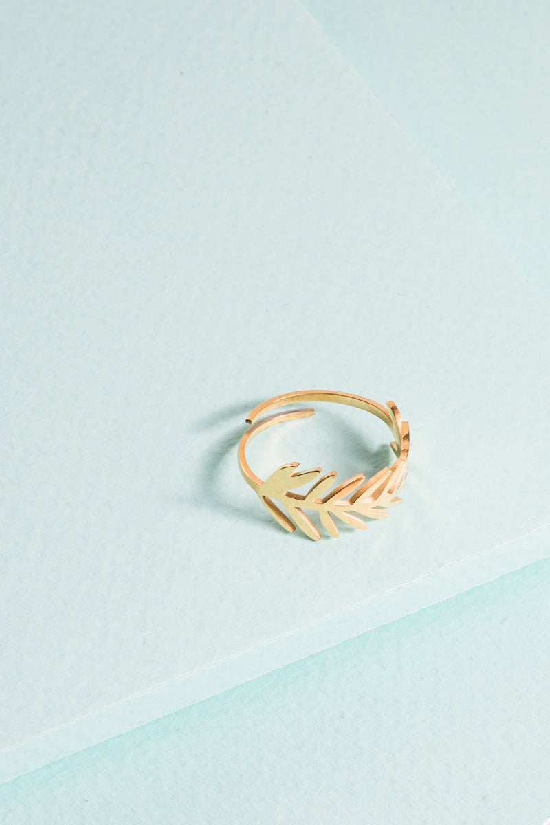 Polished Feather Ring | Gold (14K)