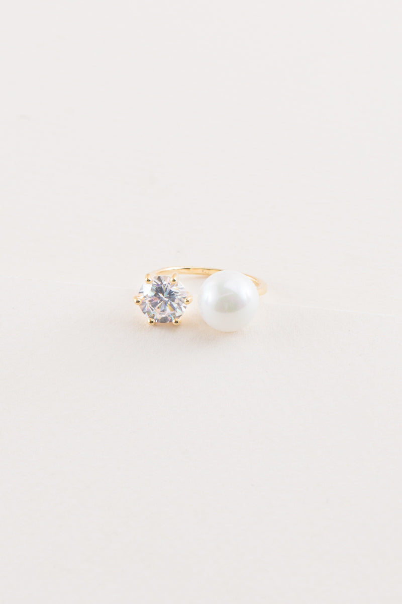 Lux Pearl Stone Ring | Gold (14K)