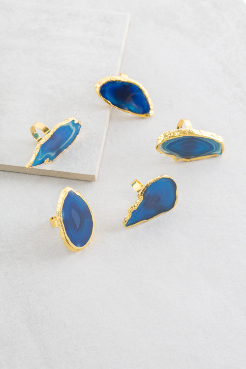 Geode Stone Ring | Blue