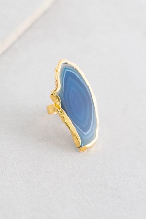 Geode Stone Ring | Blue