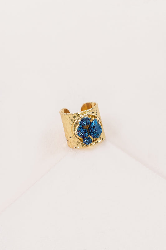 Druzy Cigar Ring | Blue