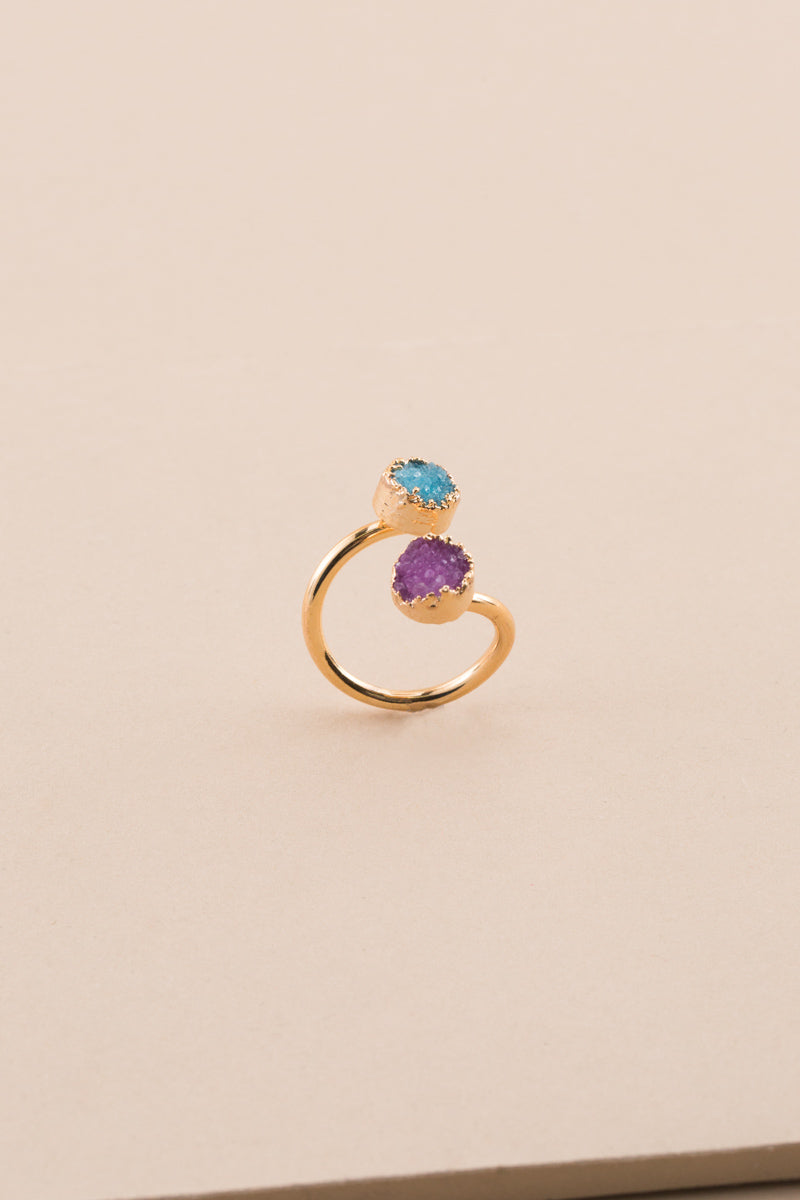 Druzy Dot Ring | Turquoise Magenta