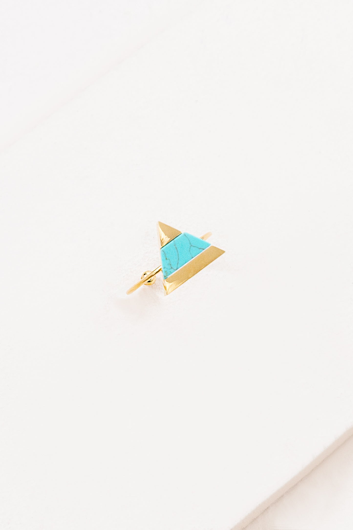 Pyramid Stone Ring | Turquoise Gold (14K)