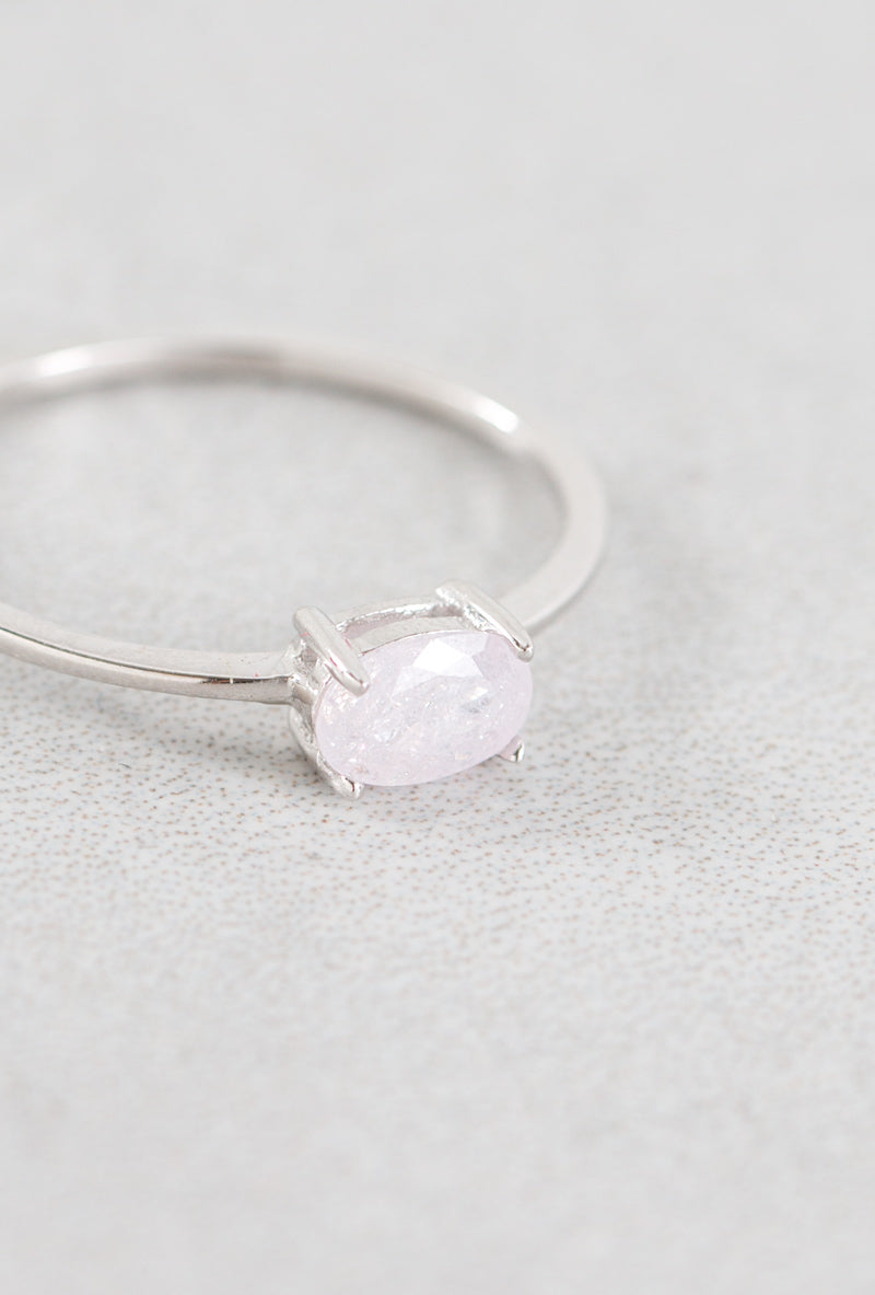 Pink Shimmer Ring | Silver