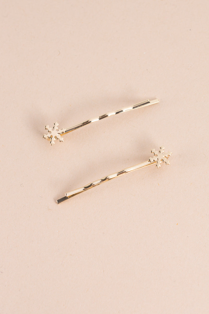 Snowflake Hair Pins | Gold