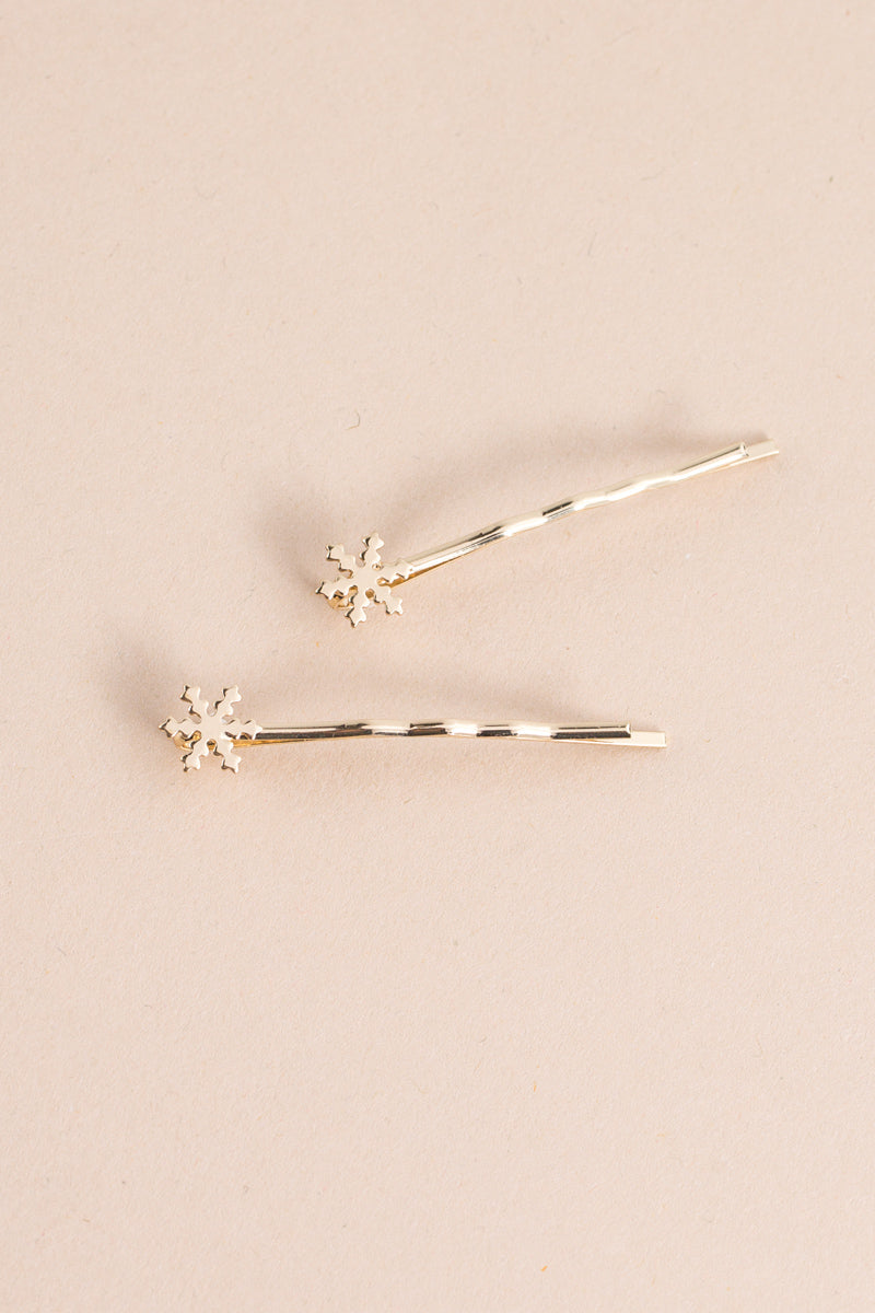 Snowflake Hair Pins | Gold