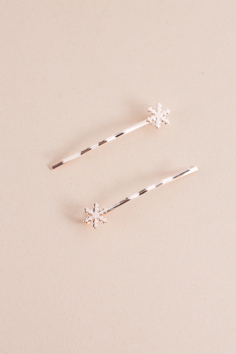 Snowflake Hair Pins | Rose Gold