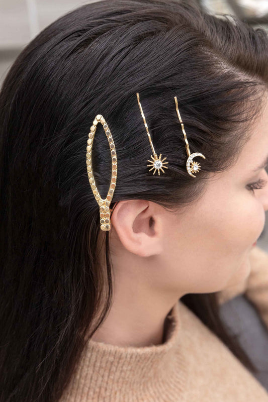 Golden Moonlight Hair Clip Set