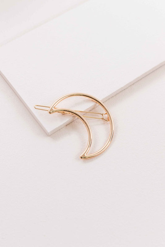 Crescent Moon Hair Clip | Gold