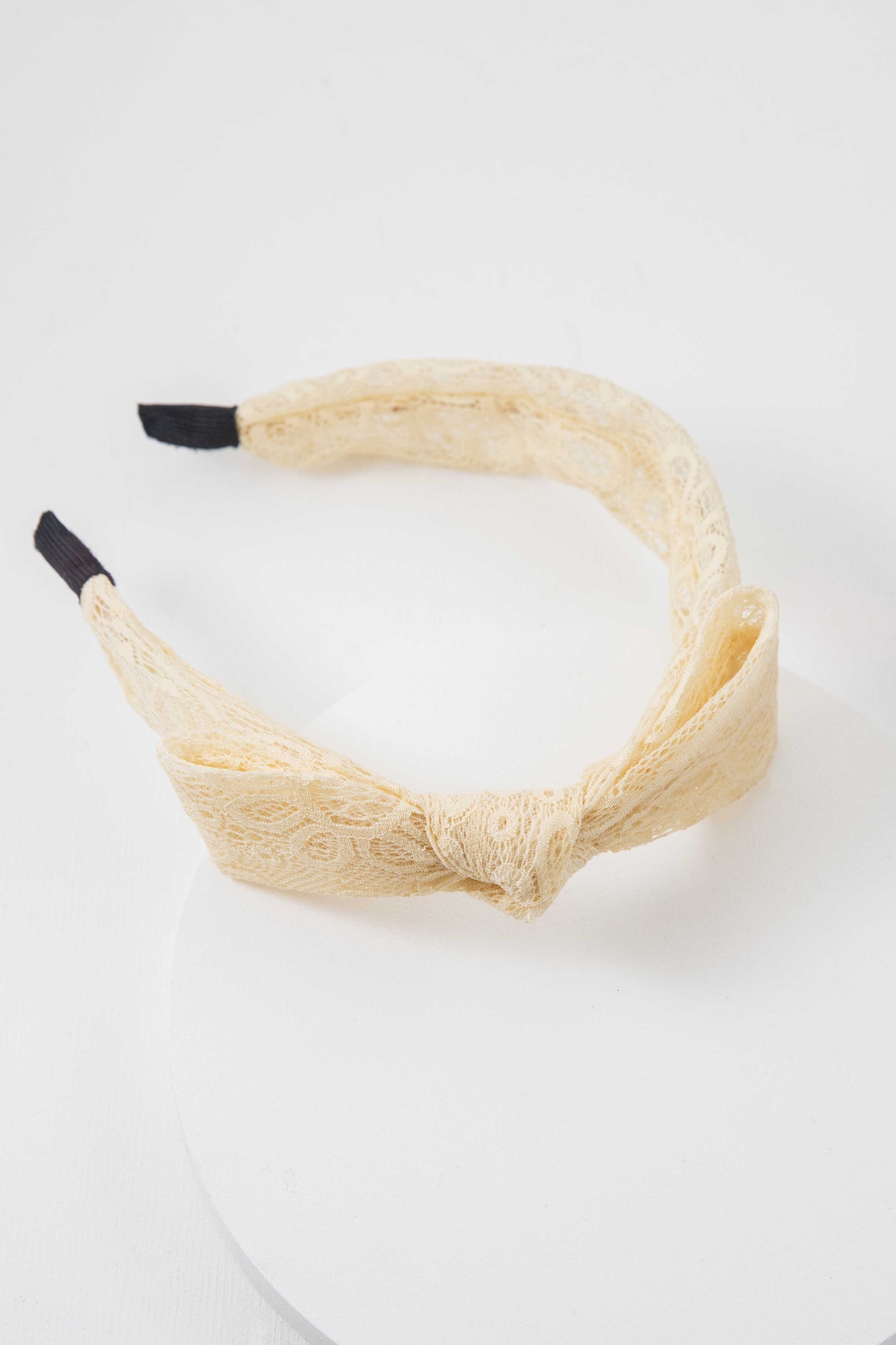 Lace Bow Hairband | Cream