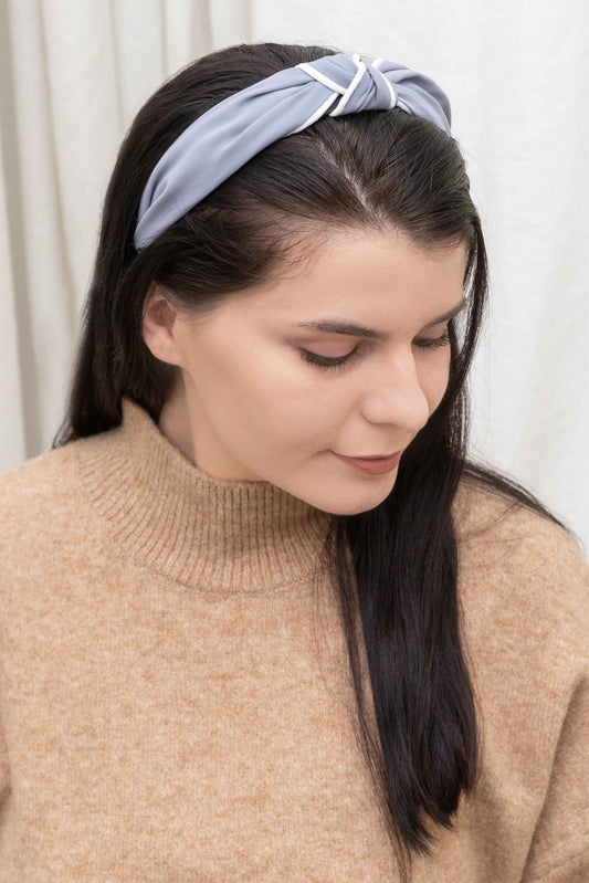 Simply Knotted Headband | Gray Blue